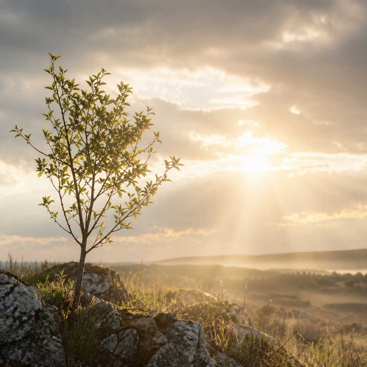 Stimmungsvolles Bild als Einstieg in das Thema Trauerbegleitung